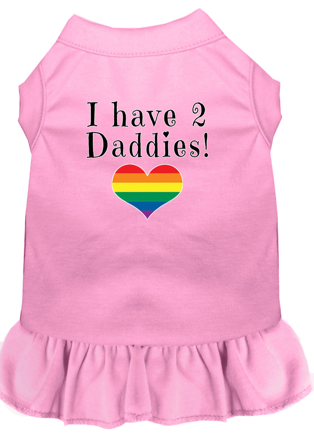 I have 2 Daddies Screen Print Dog Dress Light Pink XXL